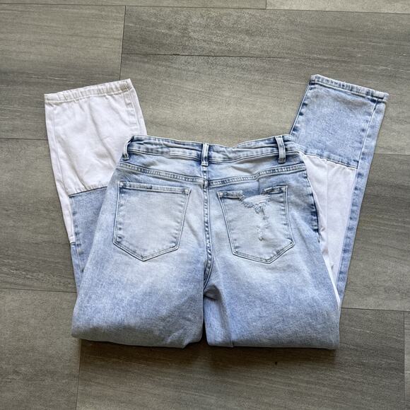 Flying Monkey Outrageous High Rise Boyfriend Jeans, Color Block Panel Sz 25 - Picture 5 of 5